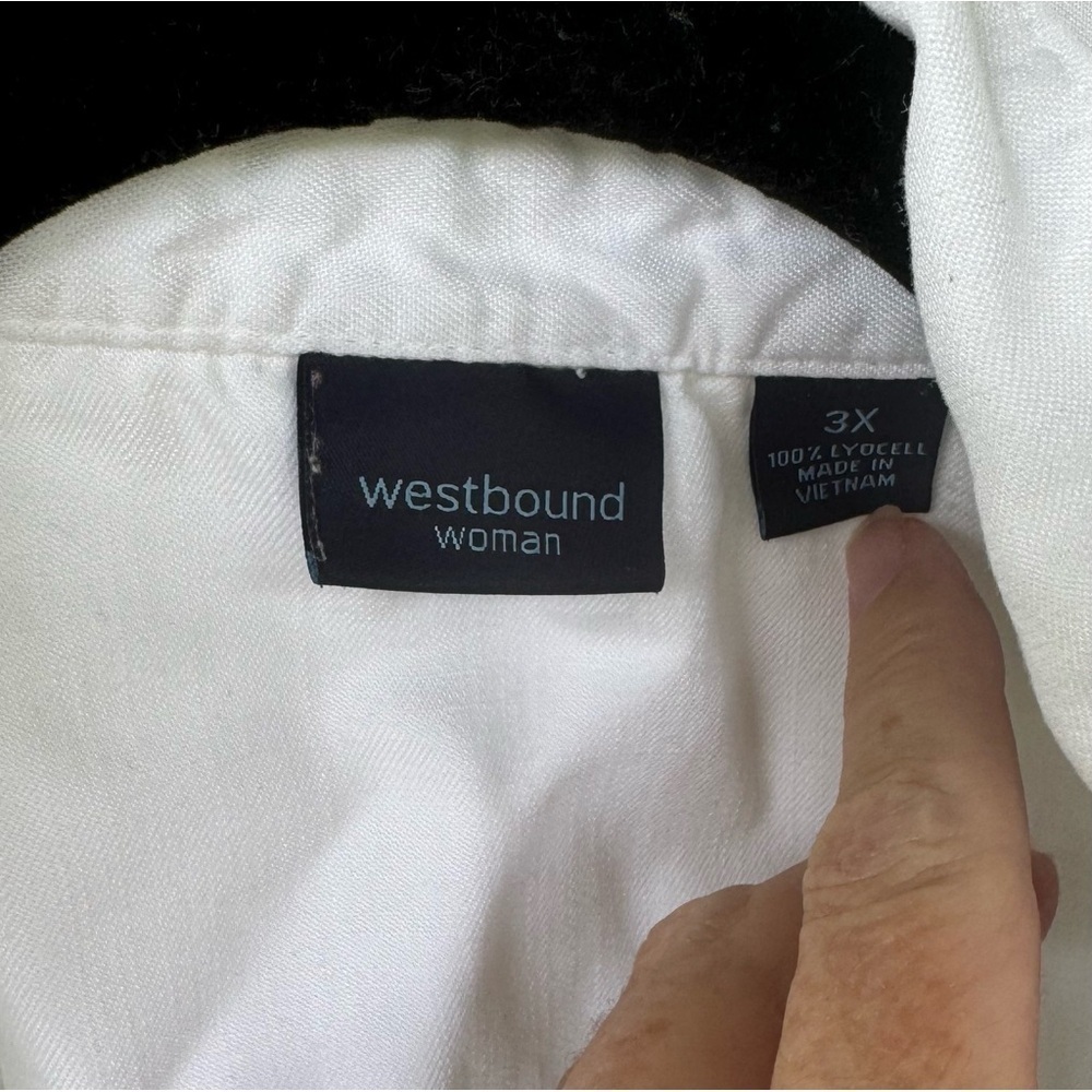 Westbound Woman White Button Down Shirt Size 3X - Picture 3 of 6